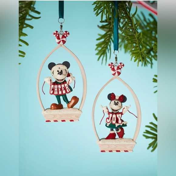 Disney Sketchbook Mickey Cheer and Minnie Joy New Ornaments